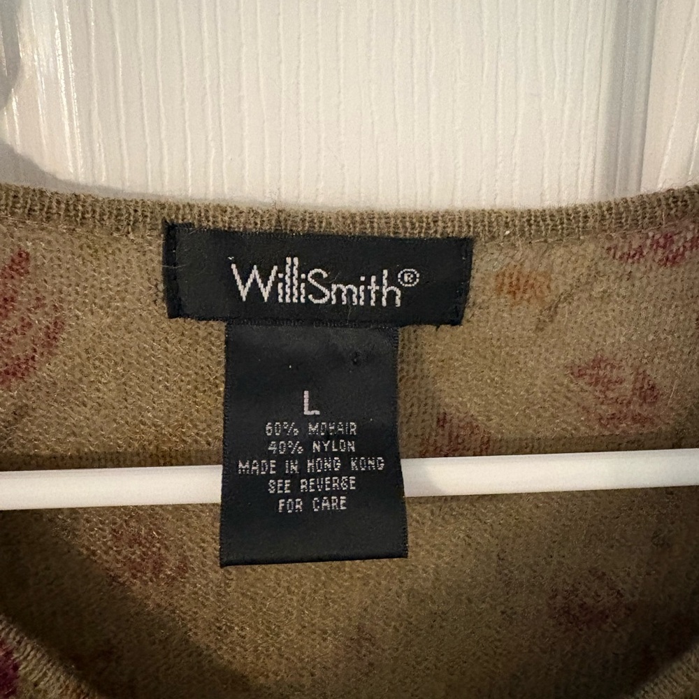 Willi Smith Beaded Floral Sweater Pearl Embellished Cottagecore Vintage Size L - Picture 7 of 7